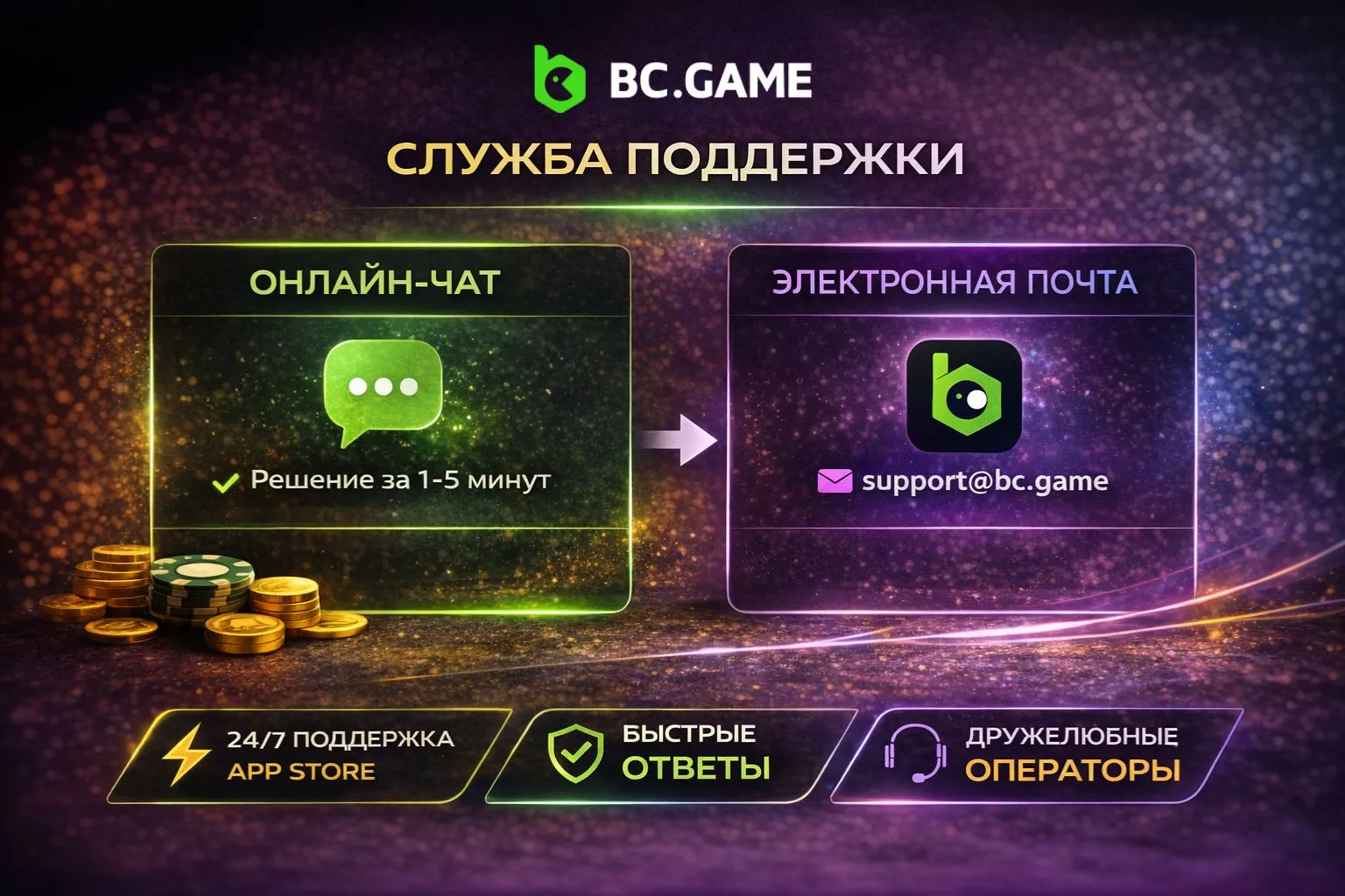 BC Game поддержка пользователей
