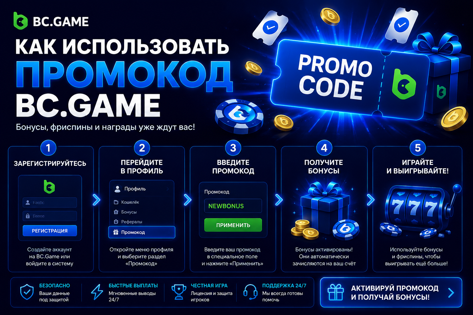 Как использовать промокод BC Game
